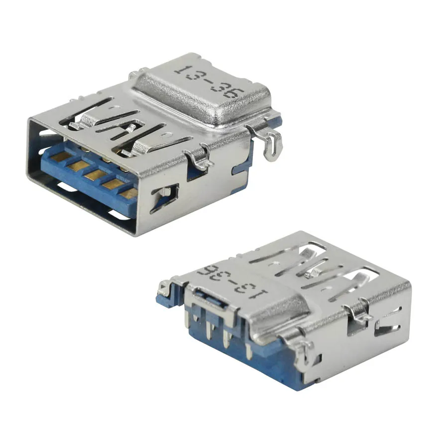 10x USB 3.0 Connector Parts Type A Female 90 ° For Plate