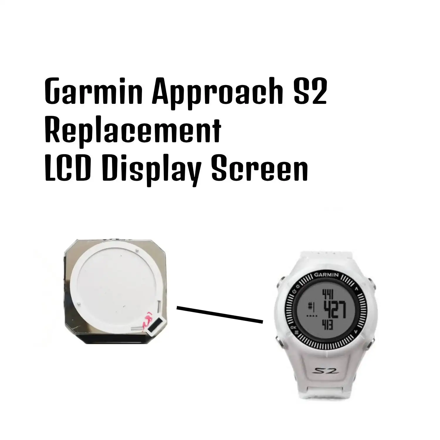Garmin Approach S2 LCD Display Screen Replacement Golf GPS Watch Screen Repair Part