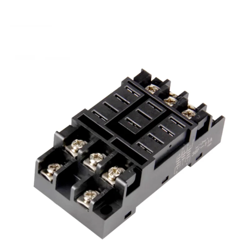 2PCS 34mm DIN Rail 11 Screw Terminal 38F-11A 300VAC40A Socket Base for HHC71B