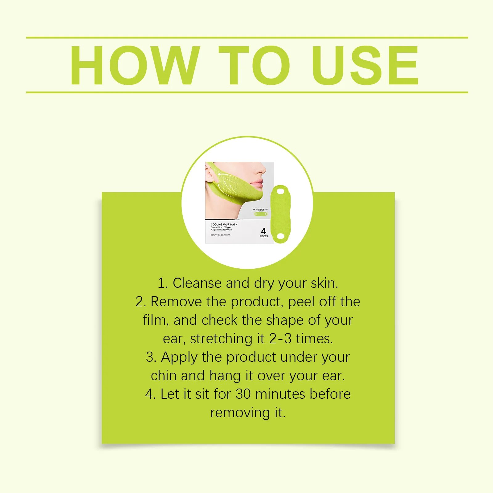 Centella Asiatica Face Lift Mask Lift Facial Contour Tighten Skins Firm Cheek Enhance Firmness Easy Apply Face Shaping Bandage