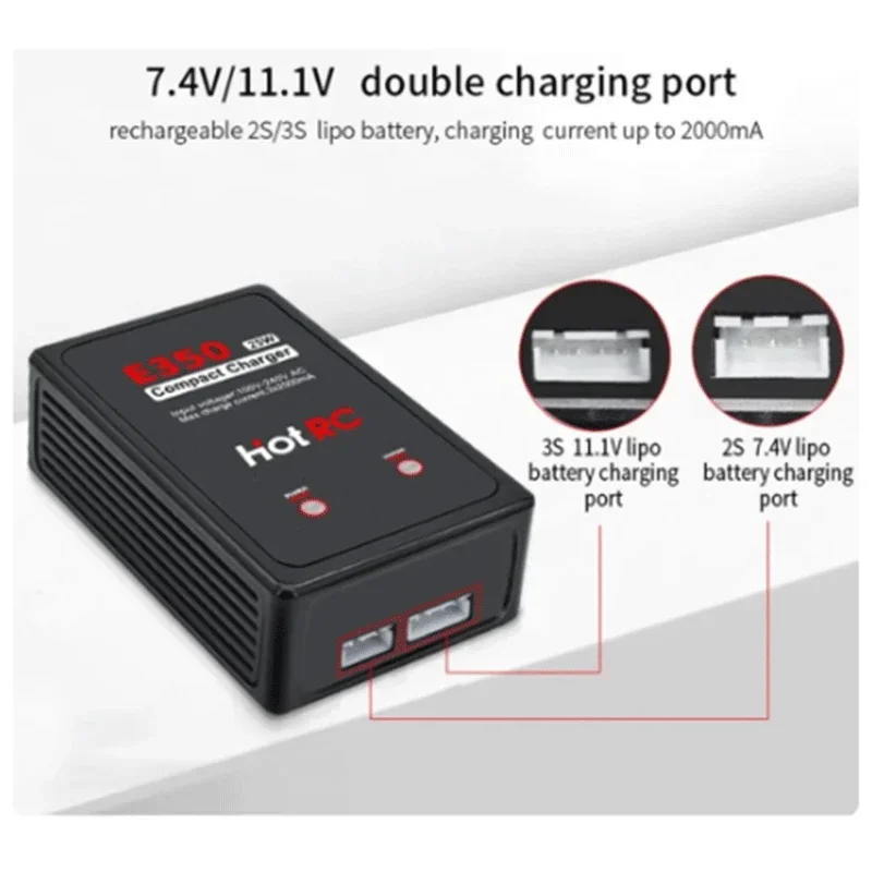 Hotrc 7,4 v 11,1 v Lithium batterie ausgeglichenes Ladegerät 2s 3s einfaches Schnell laden e350 Modellflug zeug fern gesteuertes Flugzeugs pielzeug