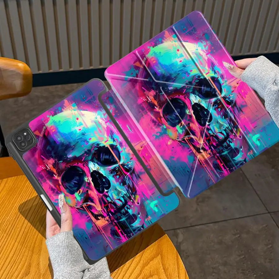 Tablet Case For iPad Air 4 5 M3 M2 1 2 M4 11inch Pro 2025 Mini 6 7 Pro 11th 10th 9th 8th 7th 12.9inch Holder Cover Skull Head