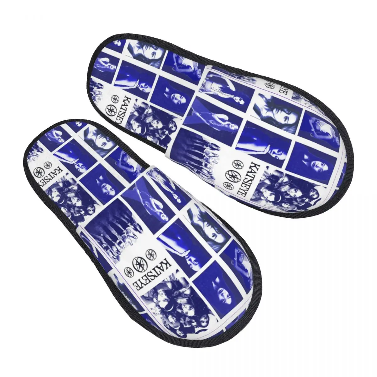 

Blue Katseye Poster House Slippers Indoor Cozy Memory Foam Slippers Non Slip