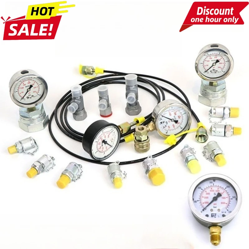 

Hydraulic Oil Pressure Gauge Pressure Detector High Precision Hydraulic Pressure Box Pilot Pump Combination Instrument Excavator