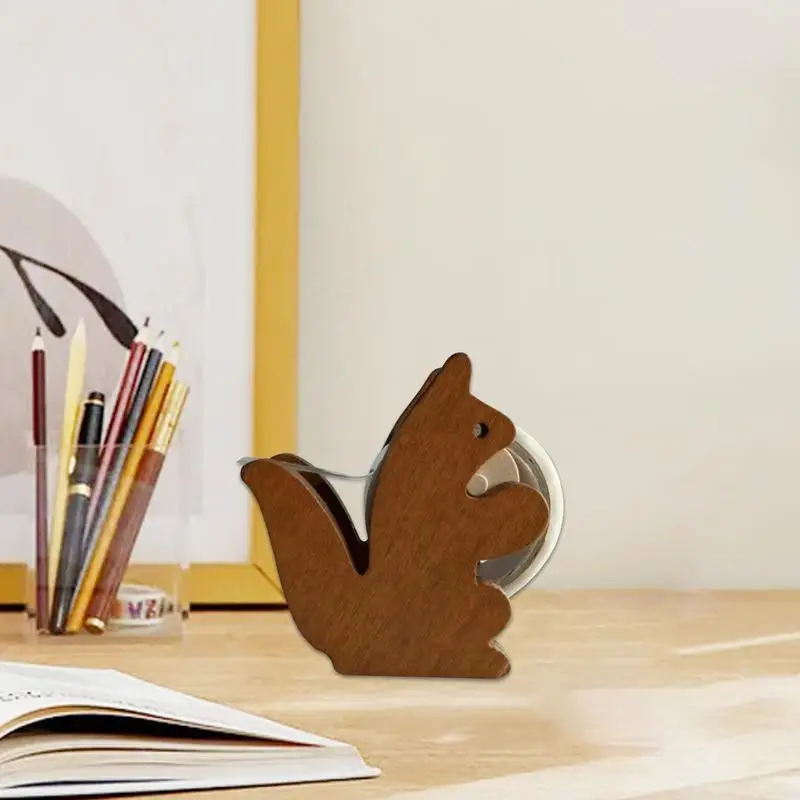 

Squirrel Tape Dispenser Clear Tape Dispenser Wooden Squirrel Cute Tape Cutter Desktop Wooden Tape Dispenser Adhesive Tape Roll