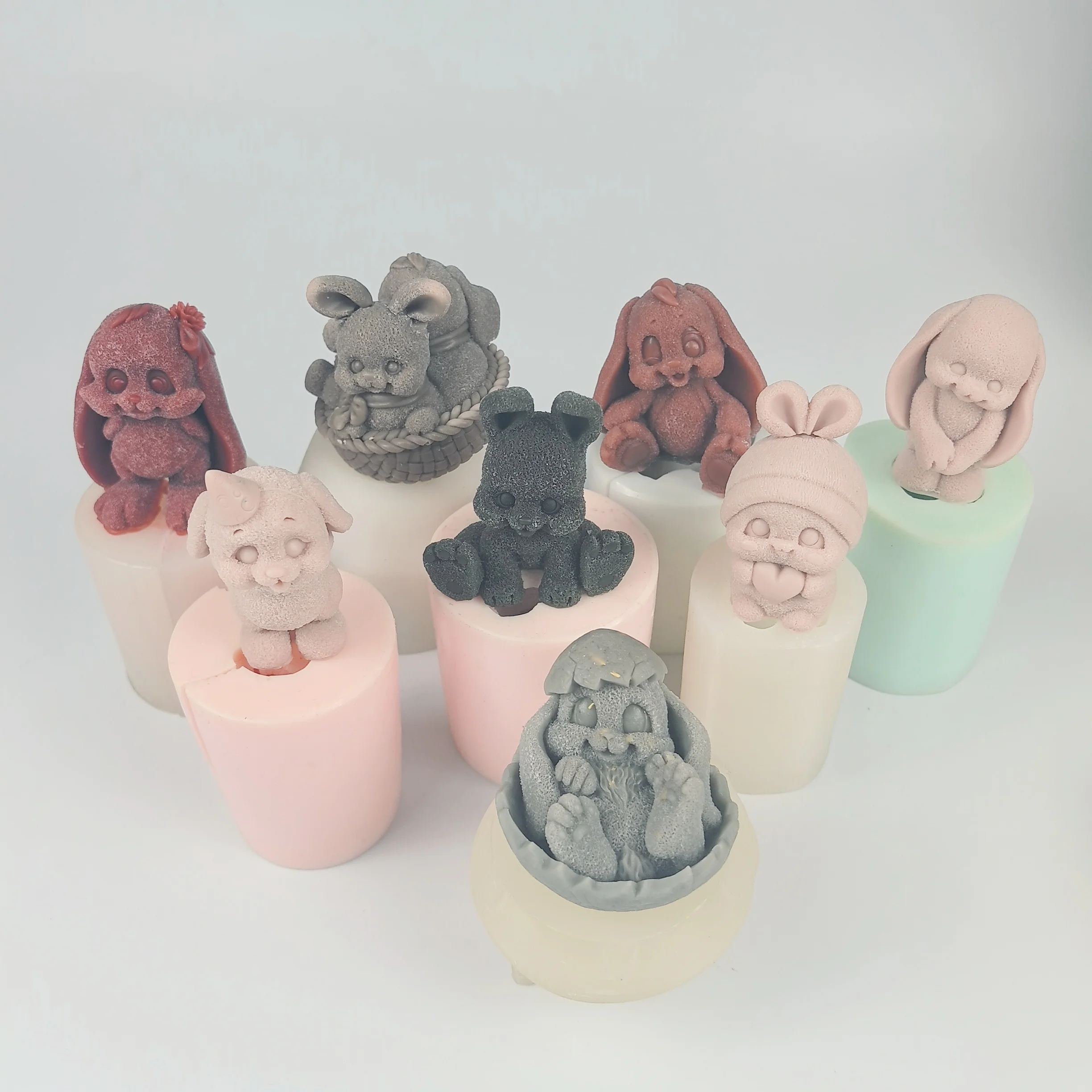 

Animals Mold Wink Rabbit Moulds Silicone Bunny Candle Soap Molds Clay Resin Wedding Birthday Candles Handmade DW0898