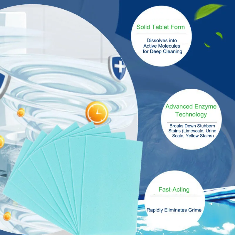 Bathroom Instant Toilet Cleaning Tablets 30Pcs - Stain Removal&Long-Lasting Fragrance Accessory