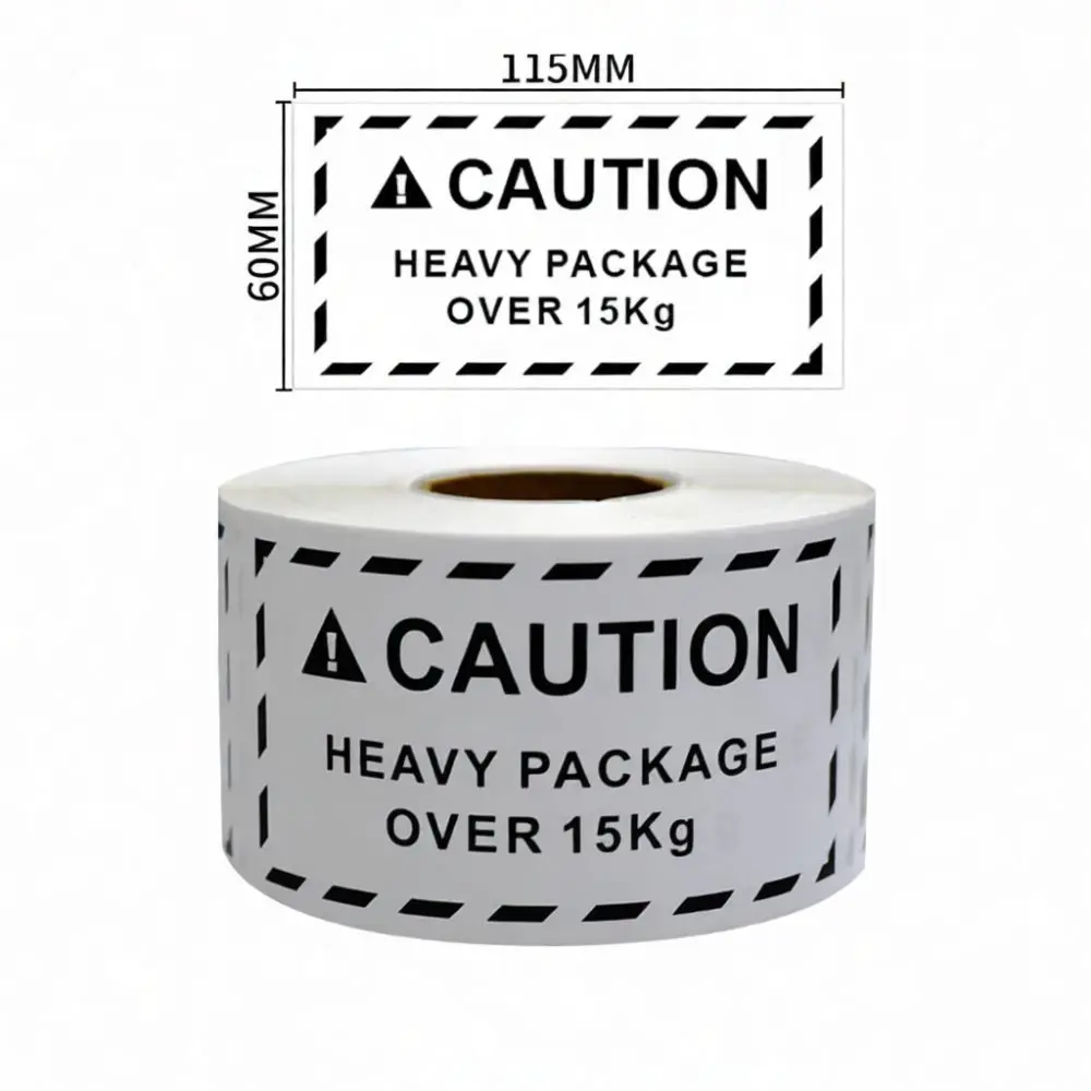 Strong Sticky Heavy Package Caution Label Logistics Shipping Stickers Warehouse Operations Safety Protection Warning Mark