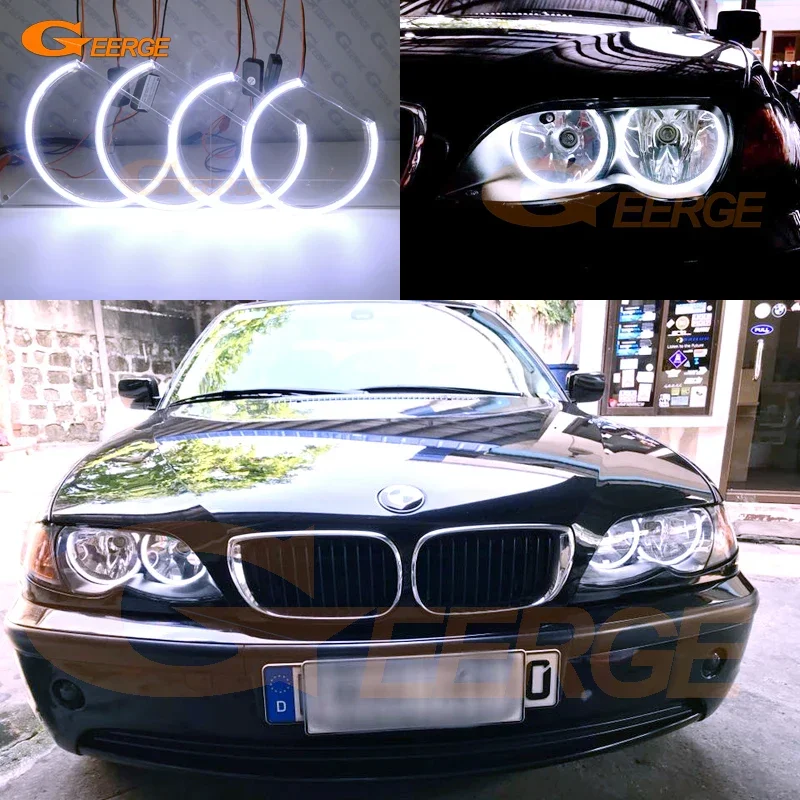 

For BMW E46 Sedan Touring 1998 1999 2000 2001 2002 2003 2004 2005 Day Light Ultra Bright Cob Led Angel Eyes Kit Halo Rings