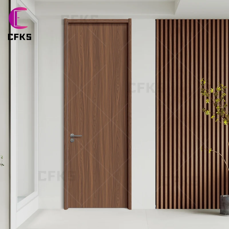 تخصيص مخصص الحديثة داخلي Prehung مقاوم للماء أبواب خشبية صلبة باب خشبي مصمم مسبقًا لغرفة النوم للمنزل والفندق أو المنزل #3