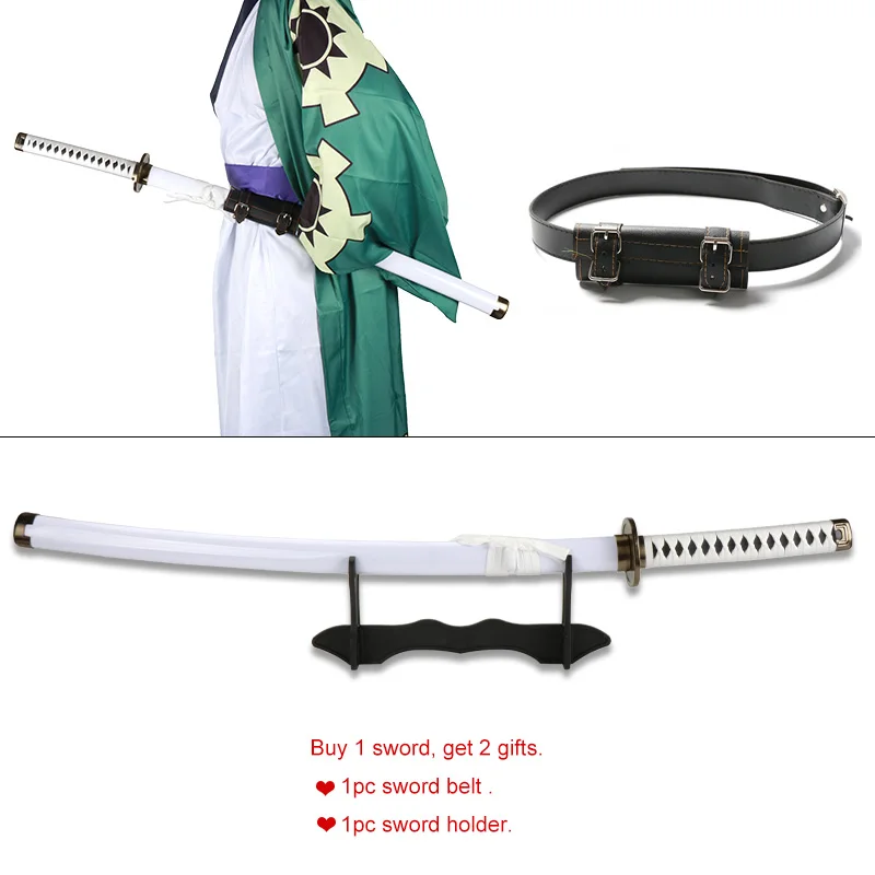 Roronoa Zoro De Madeira Katana Espada, Espadas de Brinquedo, Anime Cos Arma, Adereços, 1:1, Padrão Original, Wado Kitetsu, Shusui, Enma, 41 ", 3 pcs