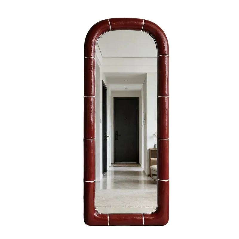 Nordic Luxury Home Decoration Living Room Full-Length Mirror Customization Art Design Dopamine Color High-Definition Mirror view 5