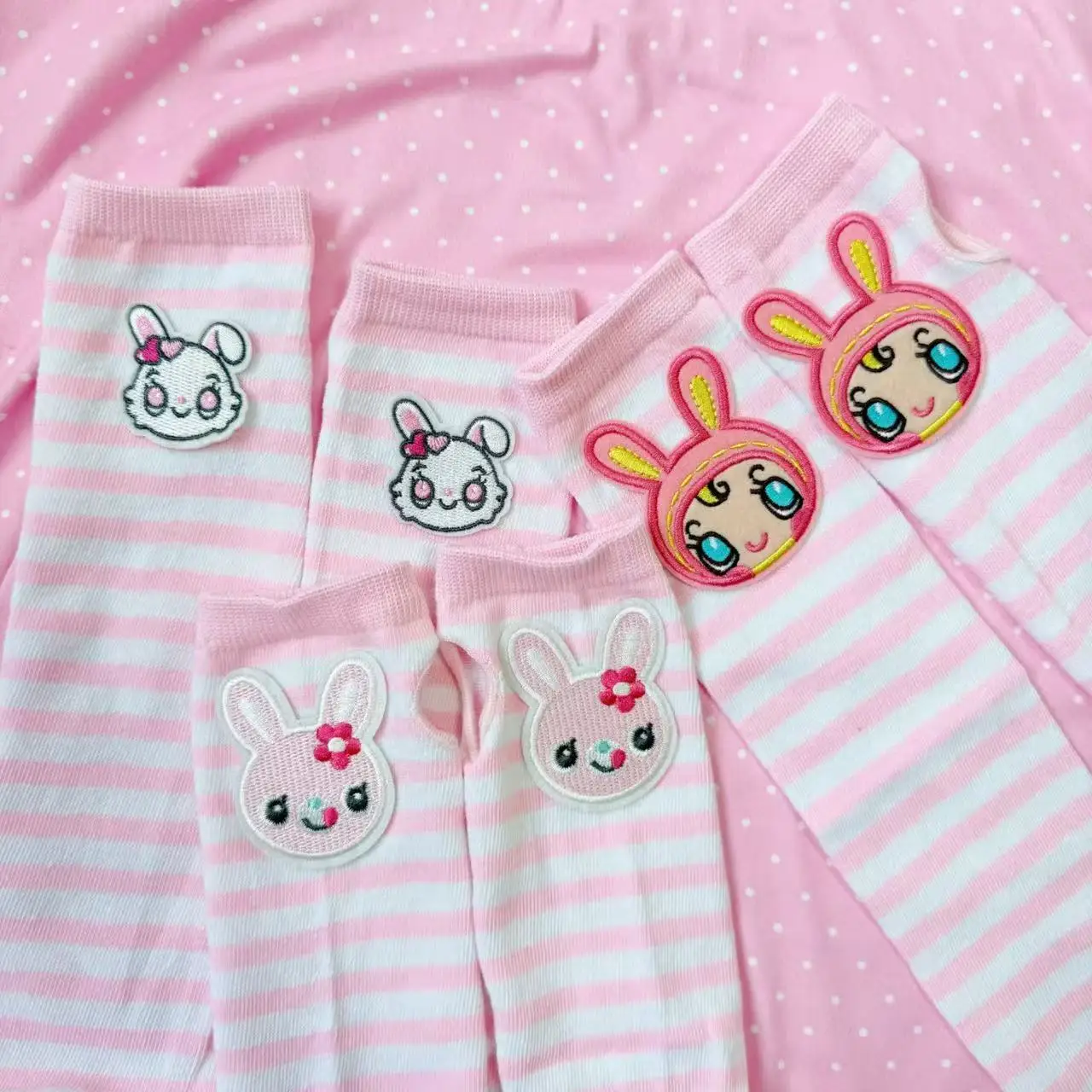 Japanese Cartoon Mp Y2k Accessories Summer Expose Fingers Sunscreen All Match Oversleeve Sweet Girl Cute Rabbit Arm Sleeves
