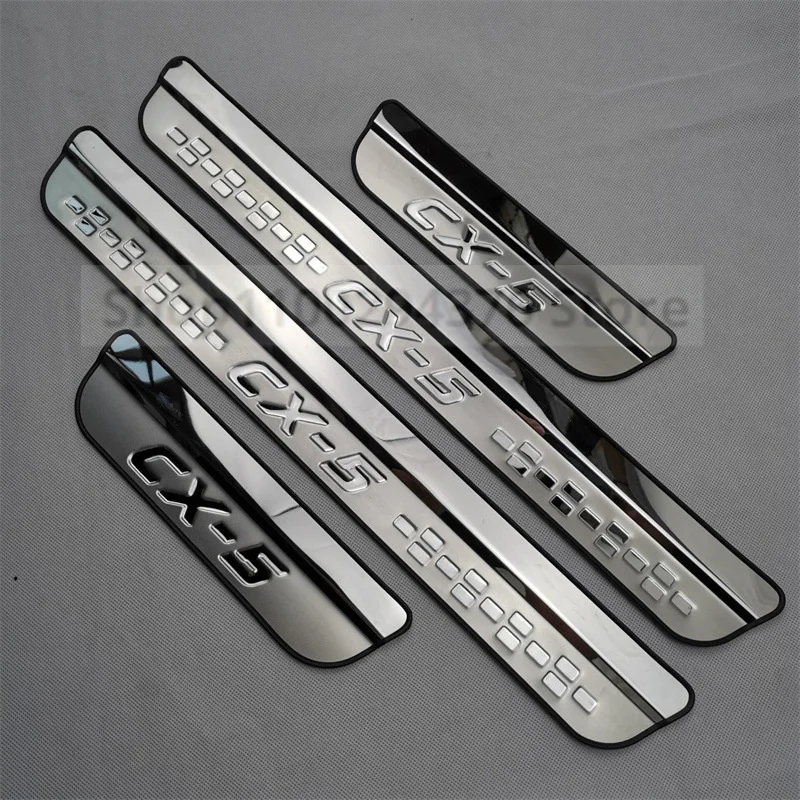 For Mazda CX5 Door Sill Pedal Accessories Auto Threshold Protector Scuff Plate Car Sticker Trim Styling 2022 2019 2020 2017 2018