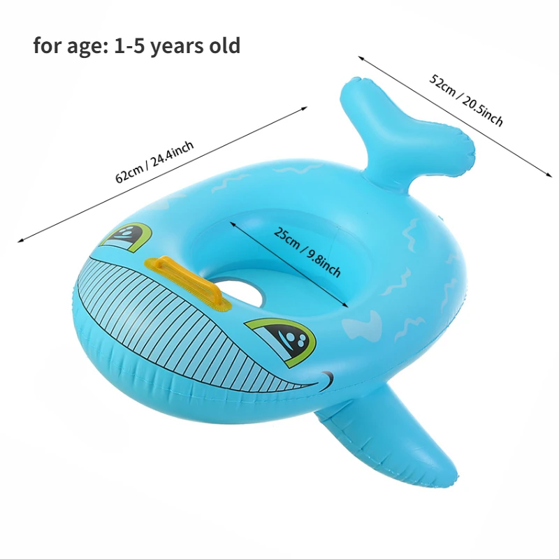 Swimming Floats Cute Pool Rings Inflatable Swimming Float Beach Pool Raft Floats with Seat Handles for Kids Swimming Water Toys