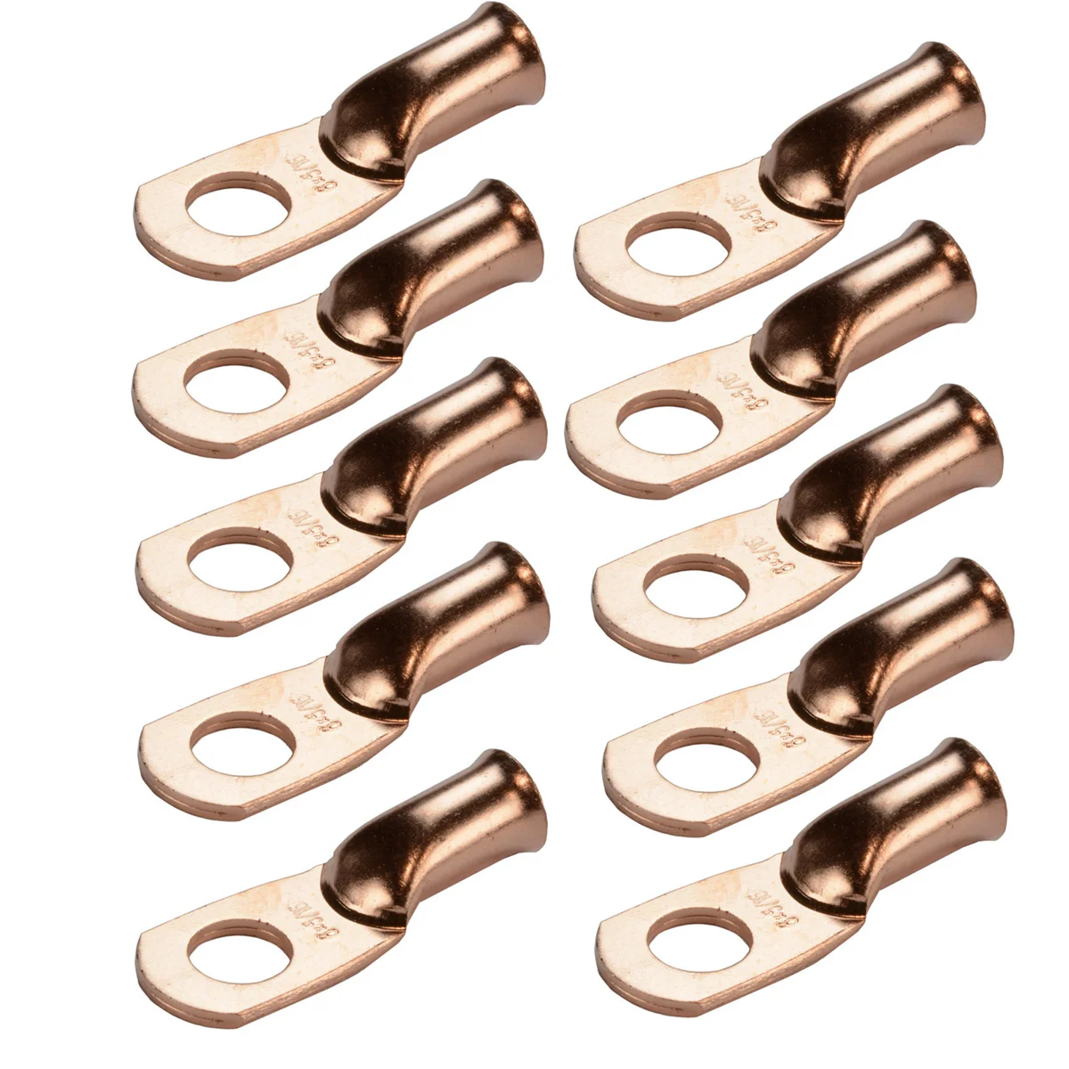 2/6/10/25Pcs 6AWG Bare Copper Ring Terminal Electrical Cable Lugs Eyelet Wire Battery Terminals Crimp Soldered Connector