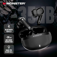 Monster GT22 ANC Ture Wireless Earbuds -35dB Active Noise Cancellation Headphone IPX5 Waterproof Sports Bluetooth 5.3 Earphones