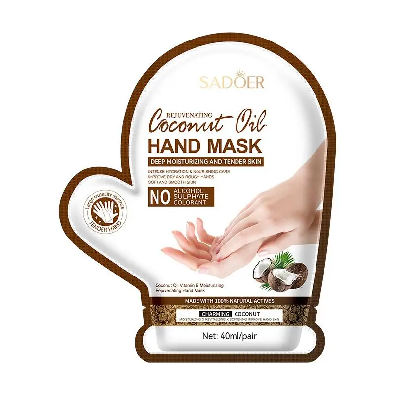 Masque pour les mains à l'huile de noix de coco, vitamine E, hydratant, nourrissant, tendissant, lis