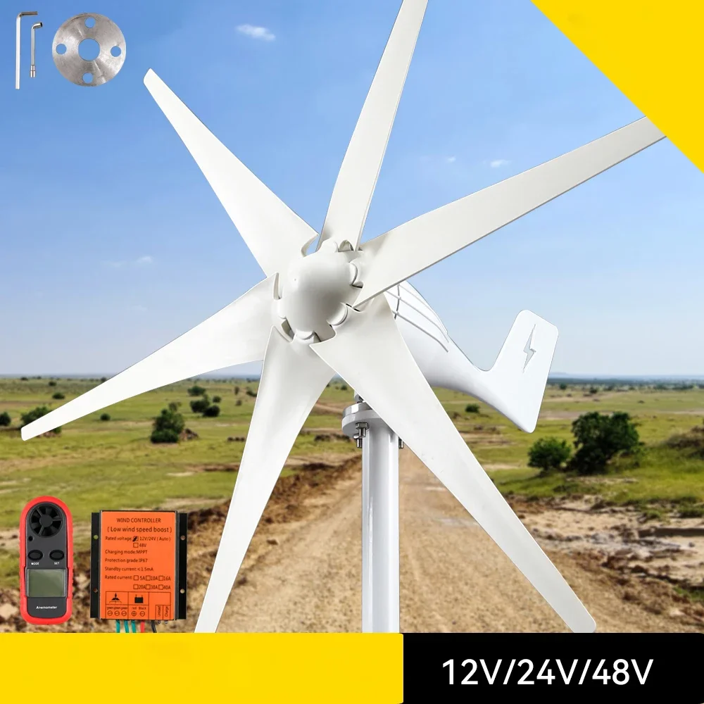 China Factory Sale 1000W 1KW 800W Wind Turbine Generator Three Phase AC Output 12v 24v 48V 96V Free Energy Windmill Controller