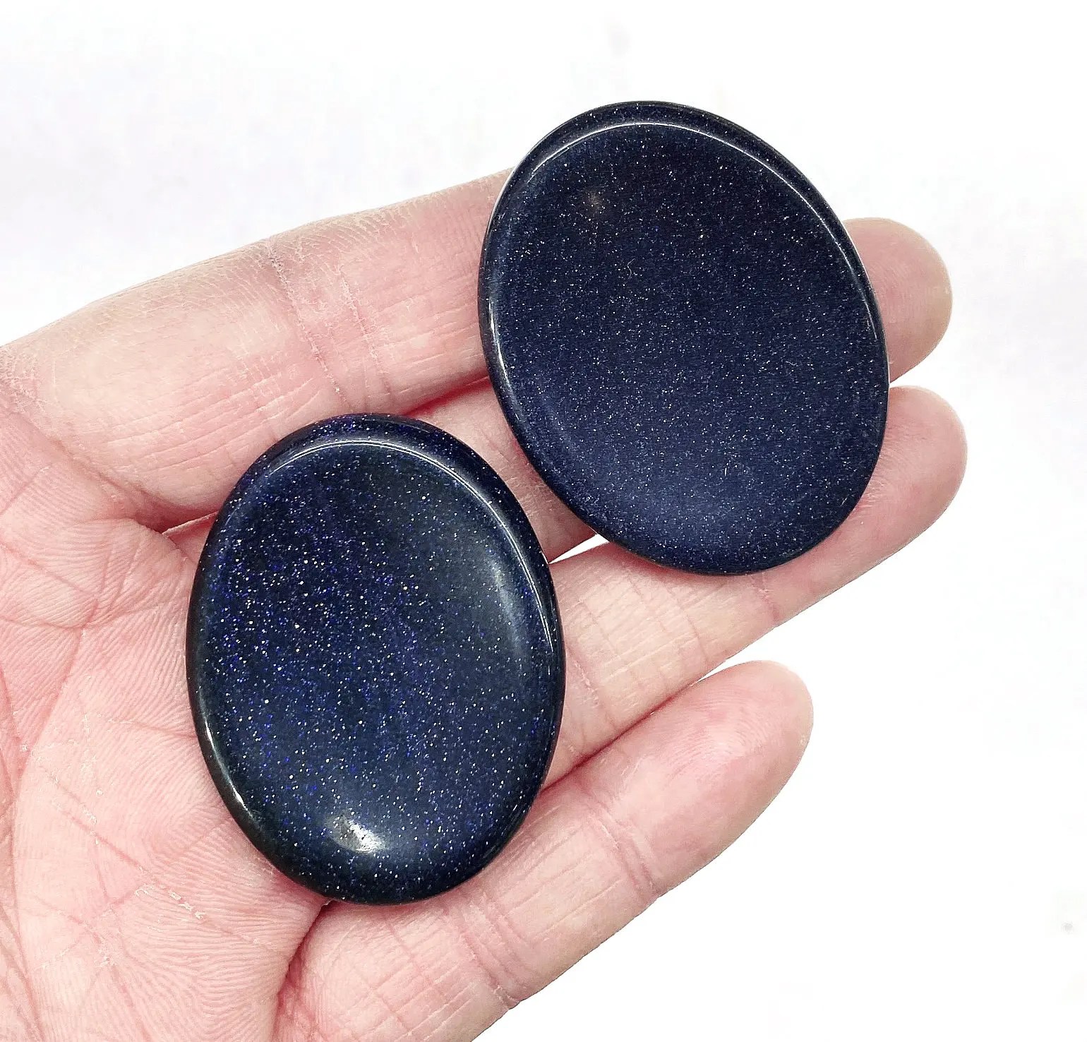 2pc Natural Blue sandstone Worry Stone Energy Reiki Stone Palm decoration Crystal Quartz Healing High Quality Gemstone For Gift