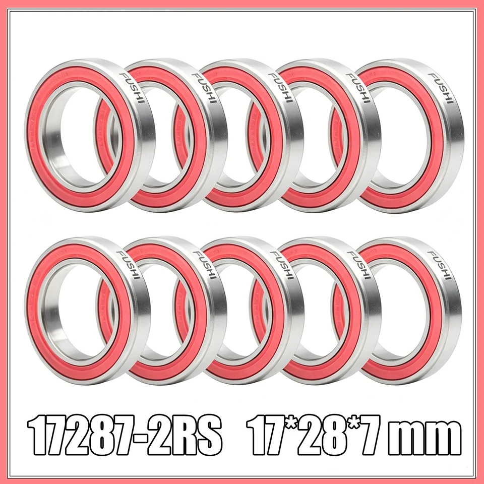 10pcs 17x28x7mm 17287-2RS Ball Bearings for Bike Wheels
