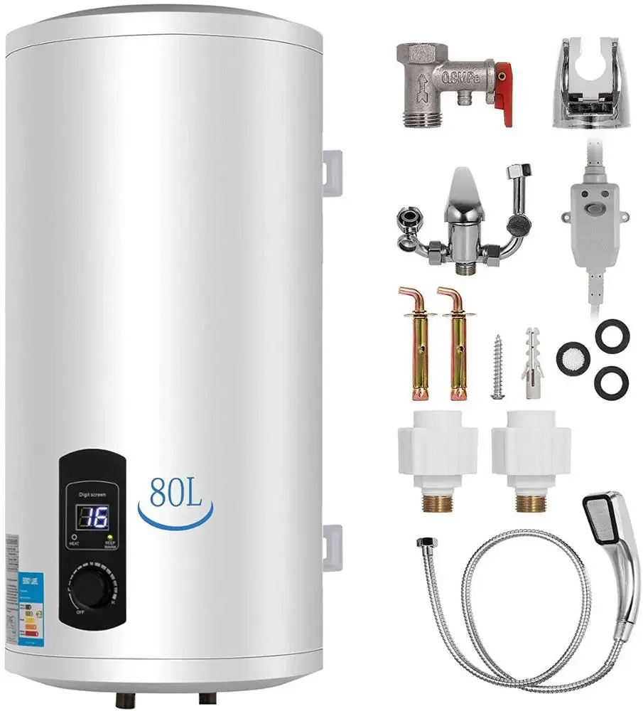 SIHAO  2KW 80L Electric Hot Water Heater Boiler Cylinder Tank Storage Water Heater for Kitchen