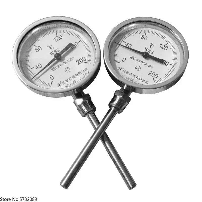 

Биметаллический термометр Термометр WSS-413 радиальный G1/2 (4 точки) 6-точечная фиксированная резьба