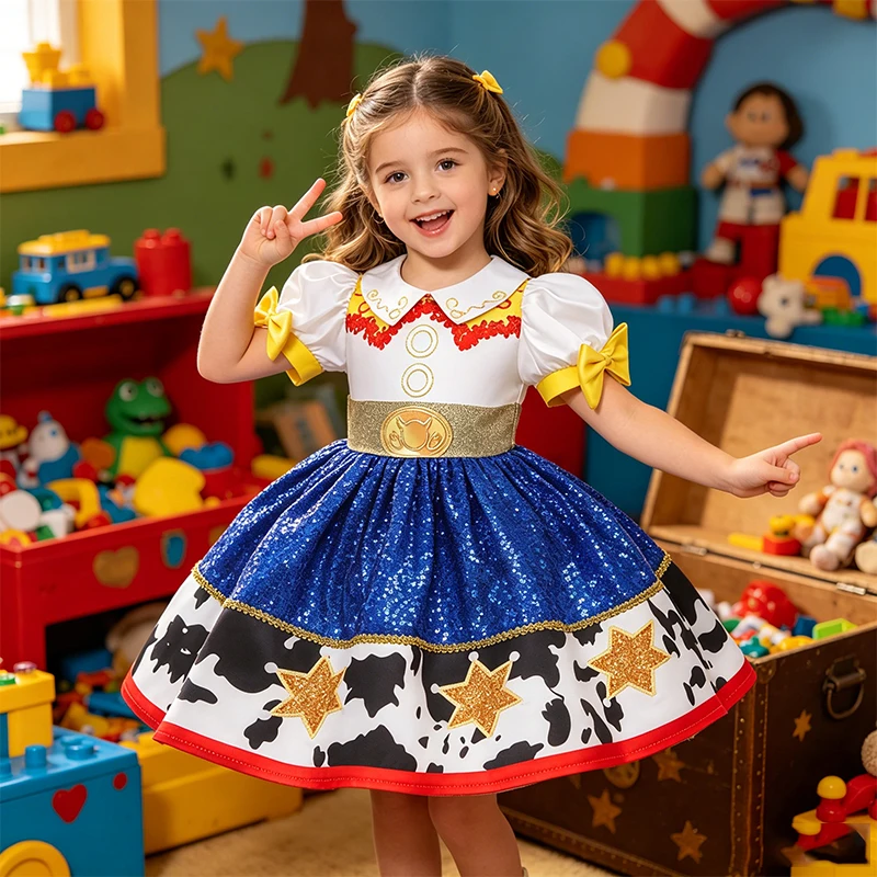 Conjunto de Disfraces de Vaquero y Vaquera de Toy Story para Niños, Disfraz de Jessie y Woody para Niñas Pequeñas, Disfraz de Carnaval de Halloween