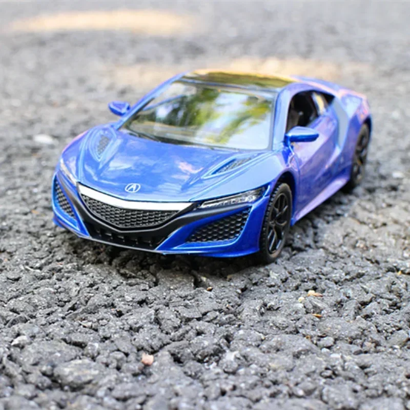 Honda Acura NSX Super Sports Car Modelo, escala licenciada, liga de metal, Diecast para puxar brinquedos, escala 1:36