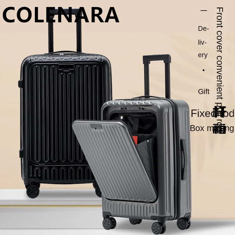 COLENARA-Valise à Roulettes avec Ouverture Frontale pour Ordinateur Portable, Sac de Voyage, Embarquement PC, Chargement USB, Bagage de Cabine Universel, 20 ", 24", 26 ", Nouveau