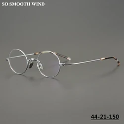 Japanese Handmade Small Round Oval Glasses Frame Men Titanium Retro Spectacle Women Ultralight Eyewear Eyeglasses Designer Gafas