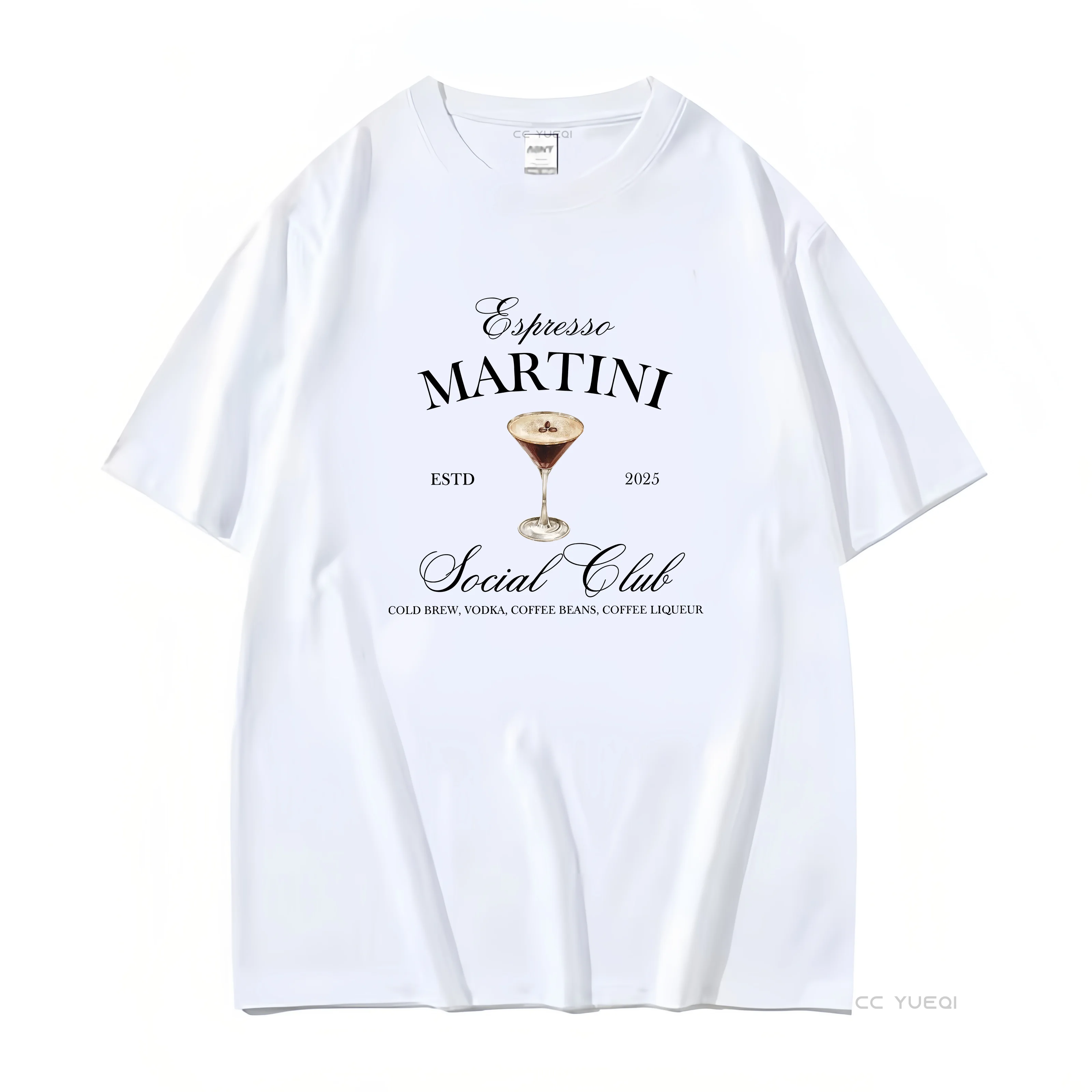 تي شيرت Espresso Martini Social Club تي شيرت ممتع للحفلات الليلية للفتيات عاشق عتيق مغسول برسومات ناعمة قابلة للتنفس #1