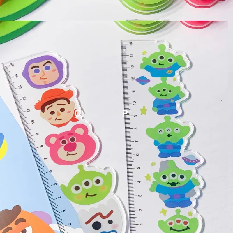 

Kawaii Disney Toy Story Woody линейка Alien Buzz Lightyear милые обучающие принадлежности 15 см прямая линейка детский обучающий подарок