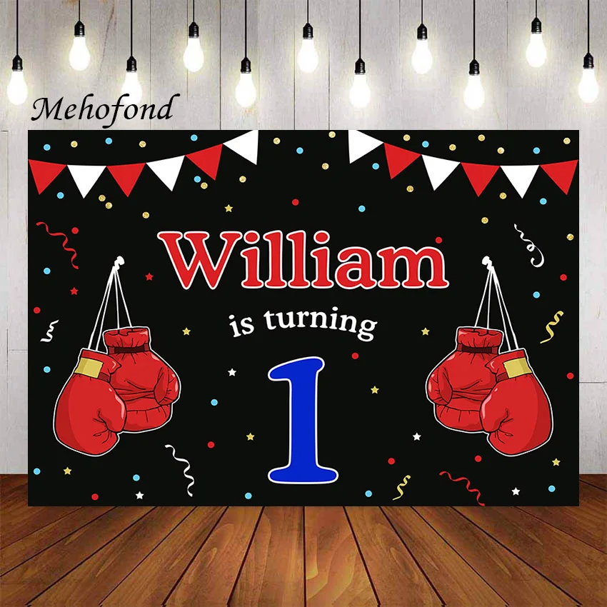 Mehofond Photography Background Wrestle Fitness Boxing Boy 1st Birthday Party Fight Night Decoration Backdrop Photo Studio Props