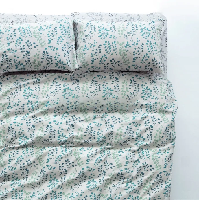 

Комплект постельного белья Castle Garden: двухслойный хлопковый комплект с наволочкой, пододеяльником, простыней и балдахином, с рисунком листьев, аксессуары для кровати