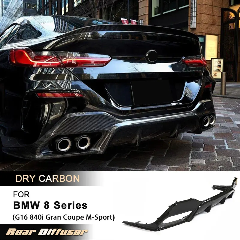 

Car Rear Bumper Diffuser Lip Spoiler for BMW 8 Series G16 840i Gran Coupe M-Sport 2018-2022 Rear Lip Body Kit Prepreg Dry Carbon