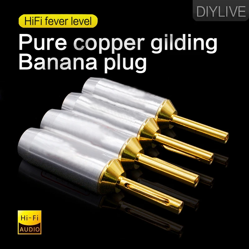 DIYLIVE Hi-fi Fever Free welding horn wire plug banana head main speaker wire power amplifier banana plug