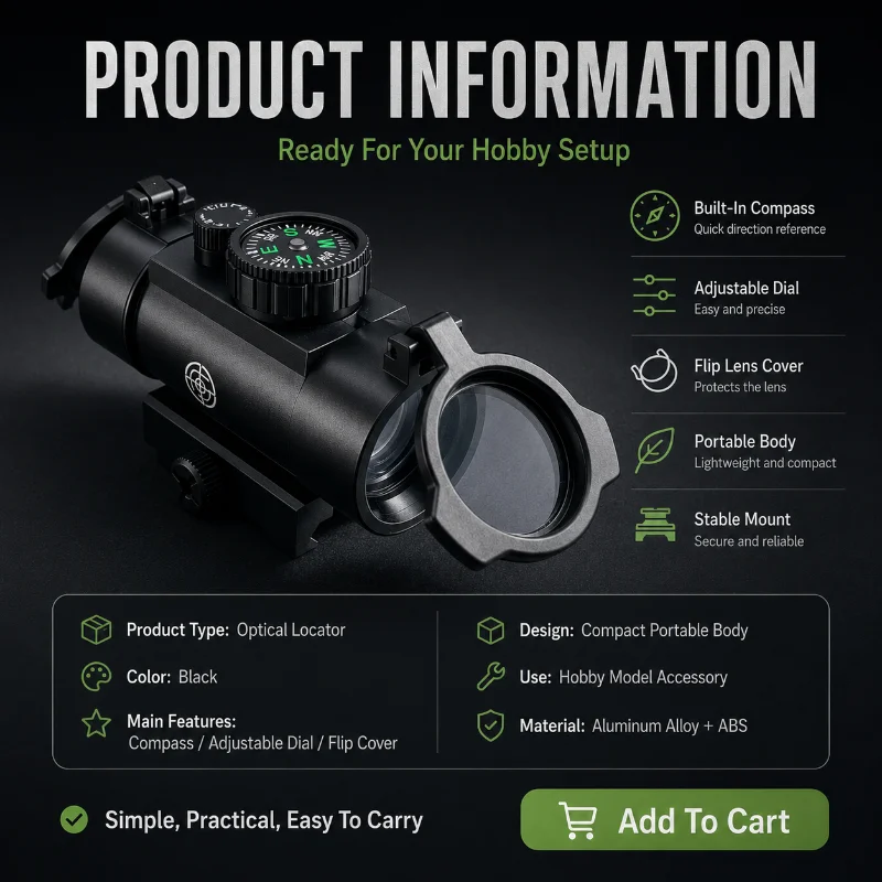 1X40RD Plastic Optical Observation Unit External Mount Compass Outdoor Hobby Accessory Flip Lens Cover for 20mm Rail