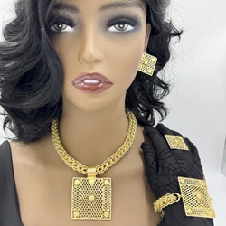 Liffly Gold African Jewelry Sets for Women Necklace Nigerian Bridal Wedding Costume Luxurious Jewelry Bracelets Earrings Rings