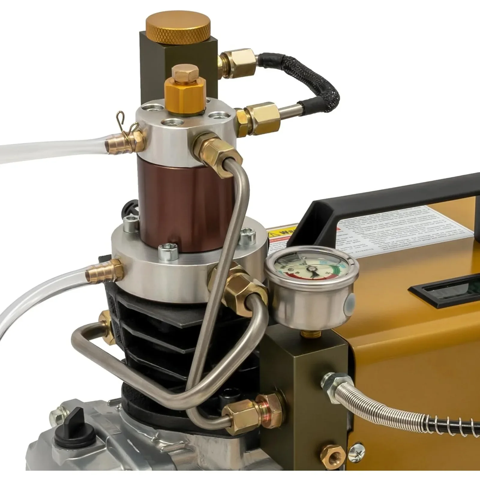 Bomba de compresor de aire PCP de 110V, 30MPa, 4500 PSI, compresor de aire de alta presión, bomba de buceo, bomba de agua refrigerada por agua con tubería de agua