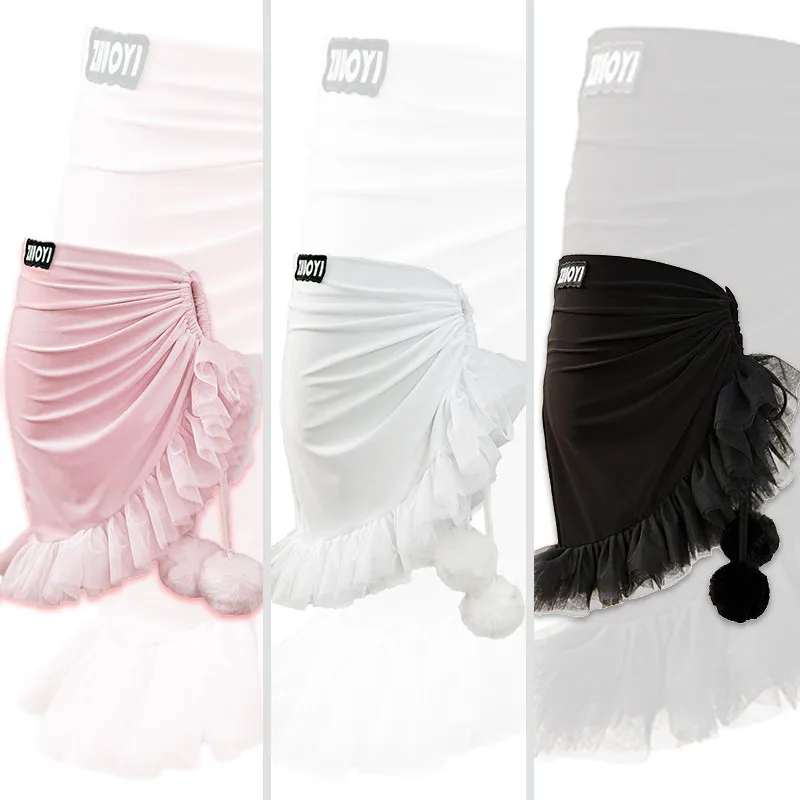 

Юбка для латиноамериканских танцев на шнурке, 3 цвета, для детей, чача, самба, кружевные юбки для латиноамериканских танцев, для девочек, румба, тренировочная одежда для латиноамериканских танцев SL14900