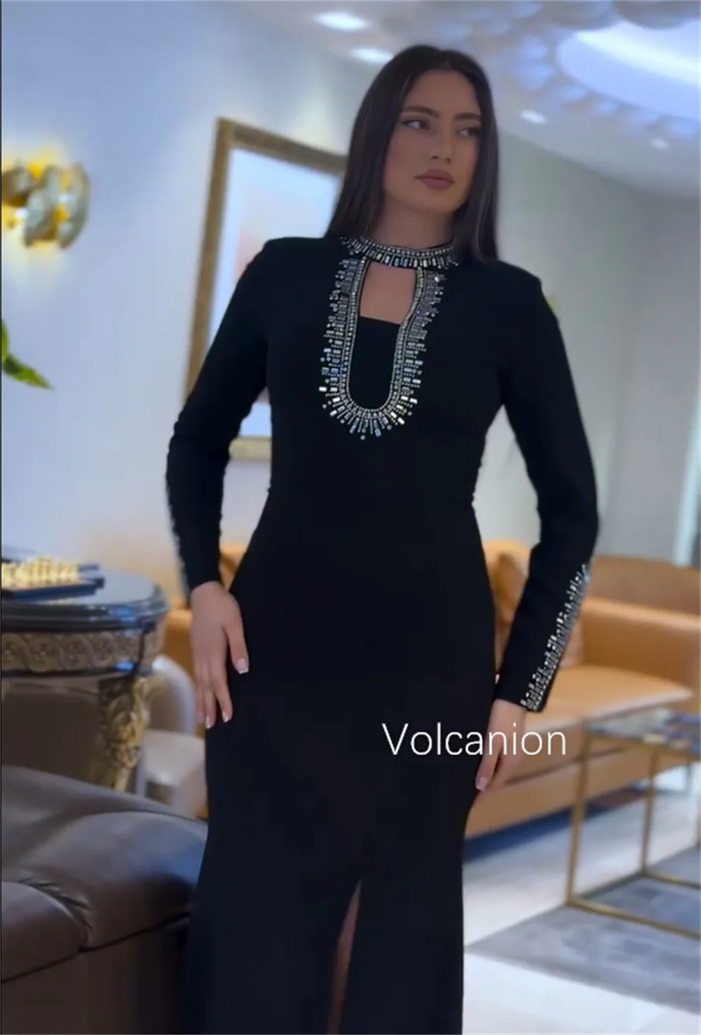 تخصيص عالية الجودة جيرسي مطرزة نمط حورية البحر مغرفة الرقبة فساتين طويلة مناسبة مخصصة مساء بسيط #4