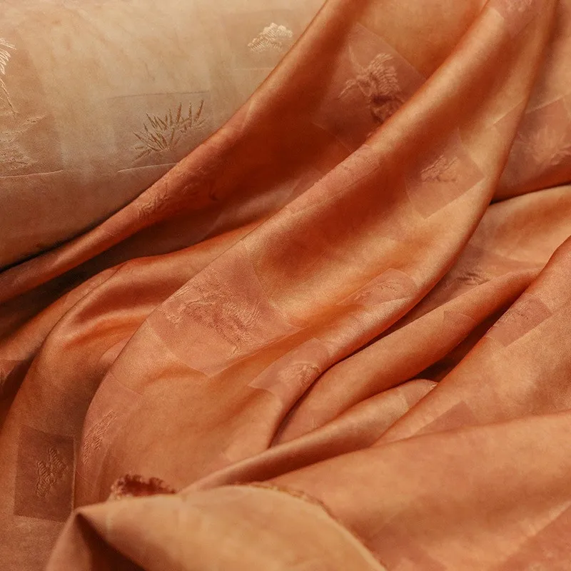 

Traditional pattern new Chinese-style silk Sanbo satin fabric for Hanfu and cheongsam