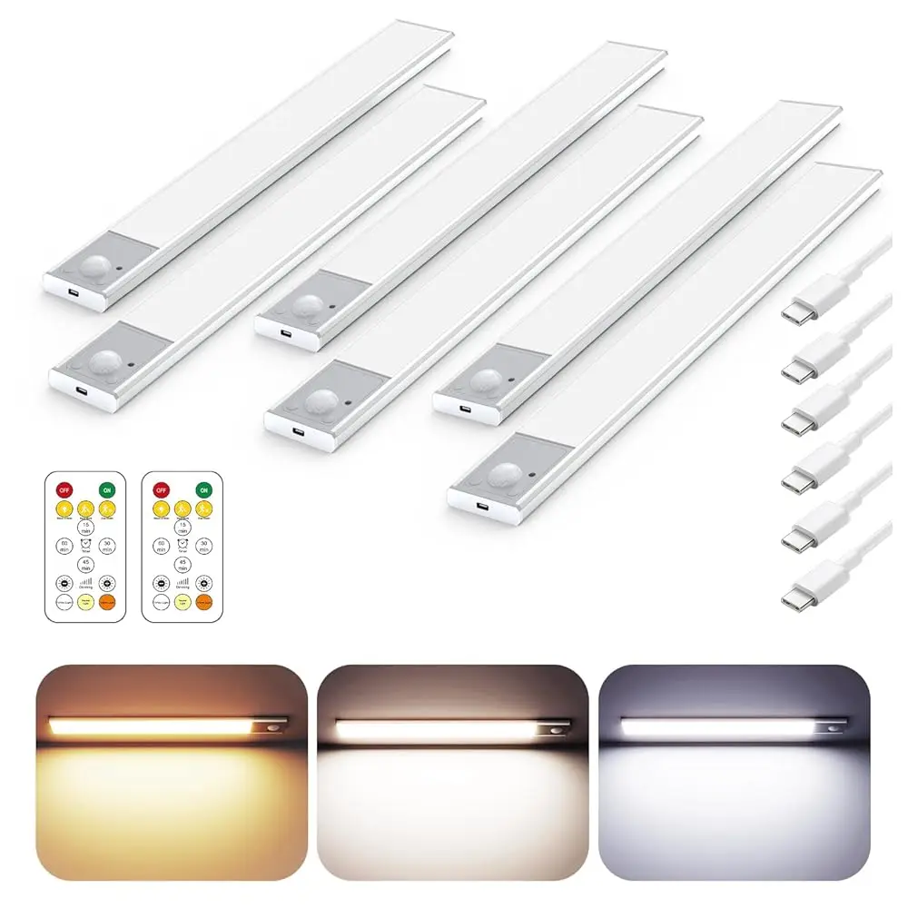

12"" Thin Motion-Activated Under Cabinet Lighting, Aluminum Alloy Under Counter Lights For Kitchen, 3-Color-Temps Magnetic