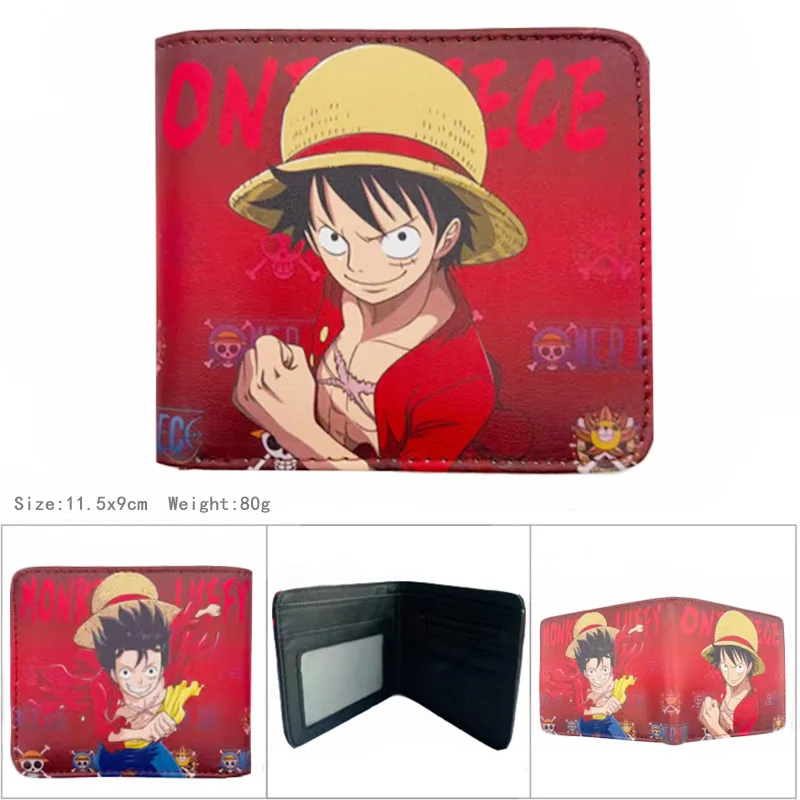 New One Piece Anime Figures Luffy Nami Zoro Short Leather Wallet Cute Student Card Bag Cartoons Cosplay Coin Purse Birthday Gift