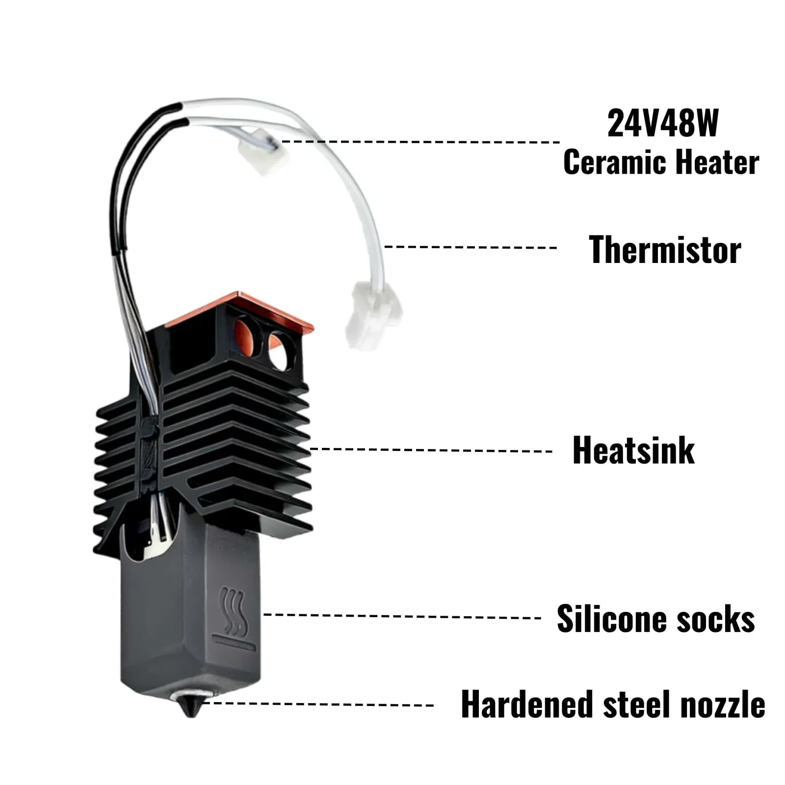 Nano-Coating Upgraded Hotend For Snapmaker U1 Hot End 0.2 0.4 0.6 0.8mm 24V48w Ceramic Block Kit High Flow J Head For u1 printer