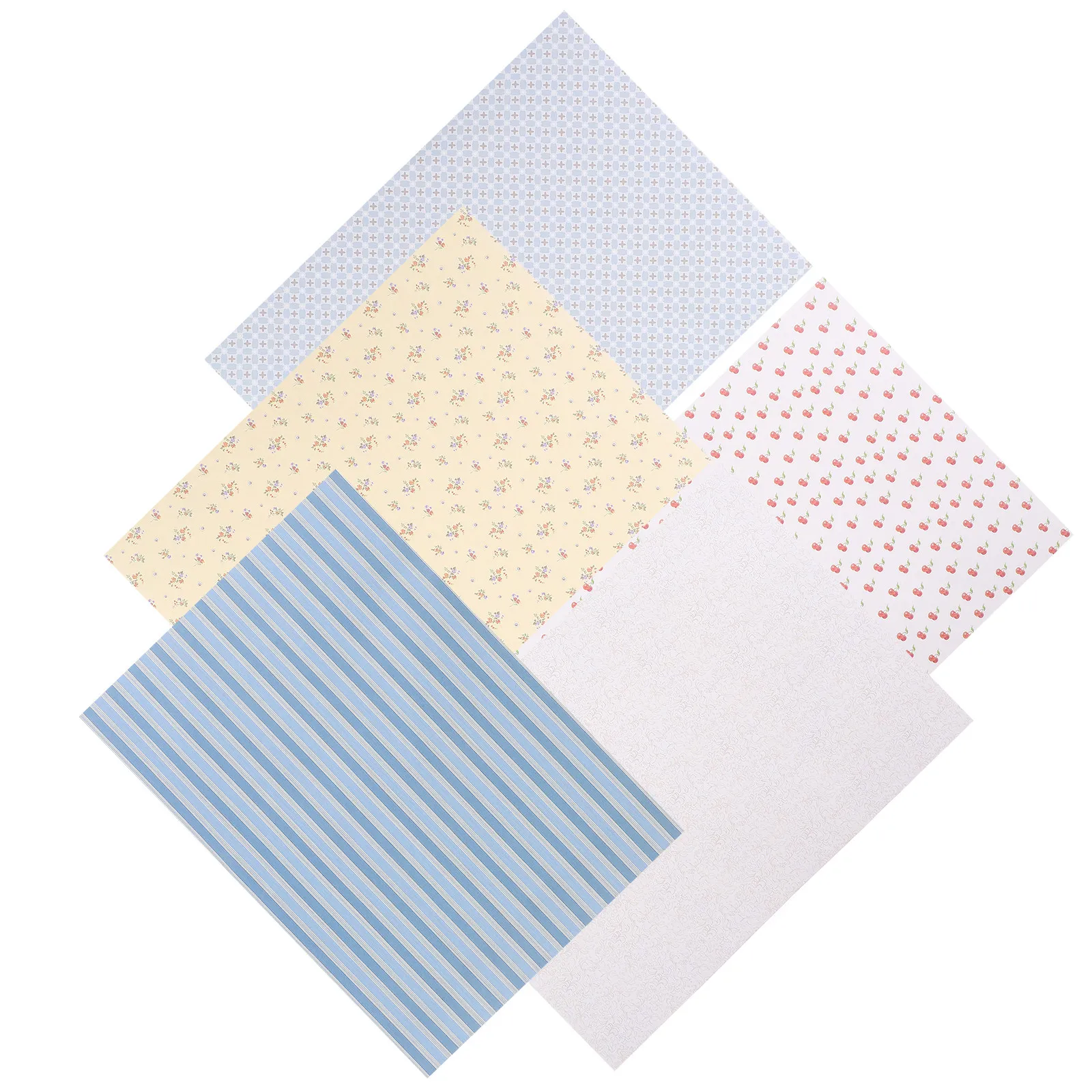 

5 Sheets House Background Wall Stickers Self-adhesive Paper Miniature Accessory Wallpaper for Dollhouse