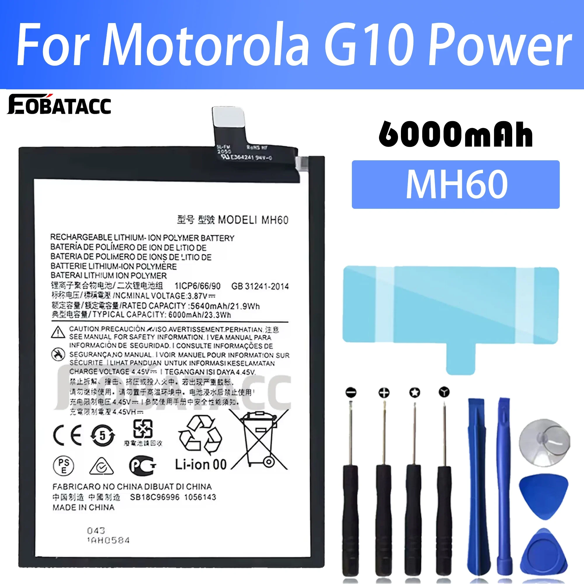 

100% New Original Battery MH60 For Motorola G10 Power Battery + Free Tools