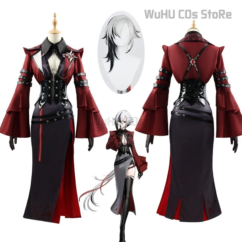 Arlecchino The Knave Cosplay Costume Genshin Impact Concert Uniform Dress Wig Game Suit Halloween Party Outfit Women Clothing