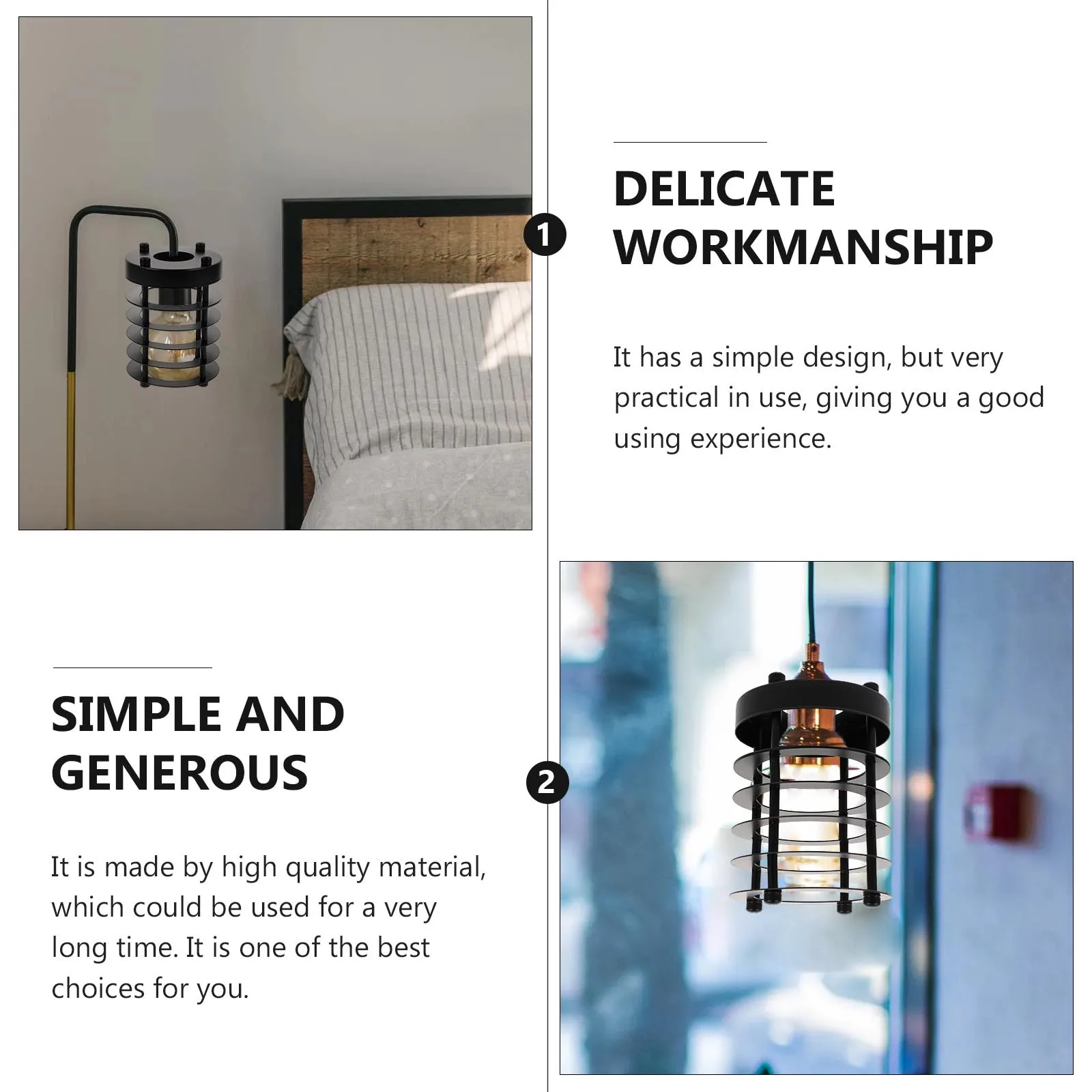 

Vintage Industrial Style Lampshade Creative Light Cover Black Chic Home Decor Home Lampshade Light Cover Lamp-Chimney Decor